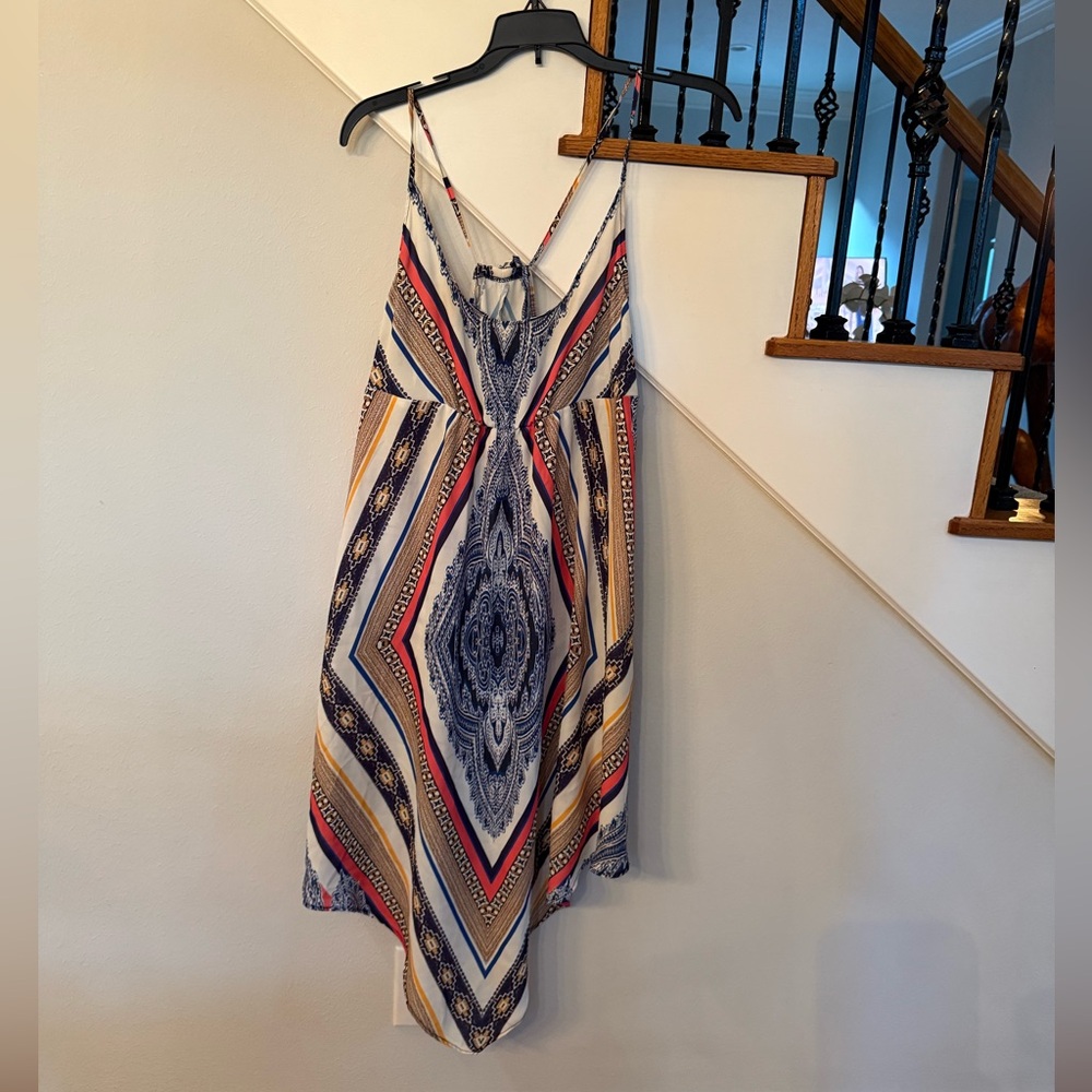 BECCA Blue and White Asymmetrical Sundress